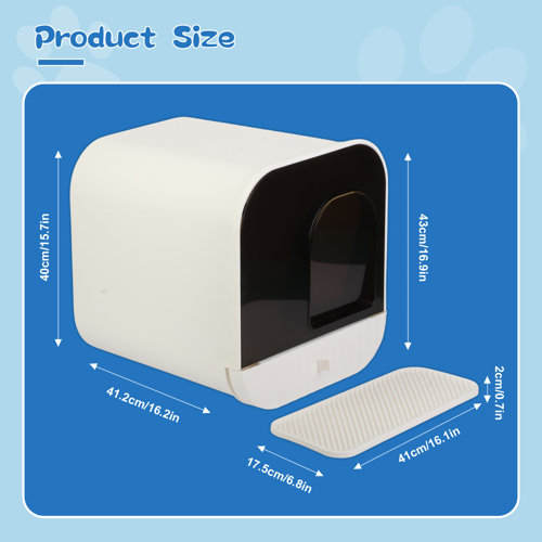 Tucker Murphy Pet™ Cat Litter Box Enclosure With Lid, Covered Litter